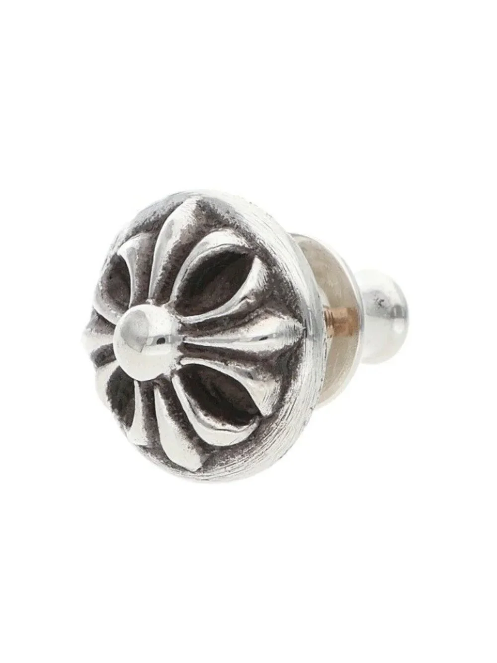 Chrome Hearts Stud Crsbll Cross Ball Silver Earrings
